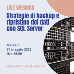 Live webinar strategie di backup e ripristino dei dati  ​con sql server